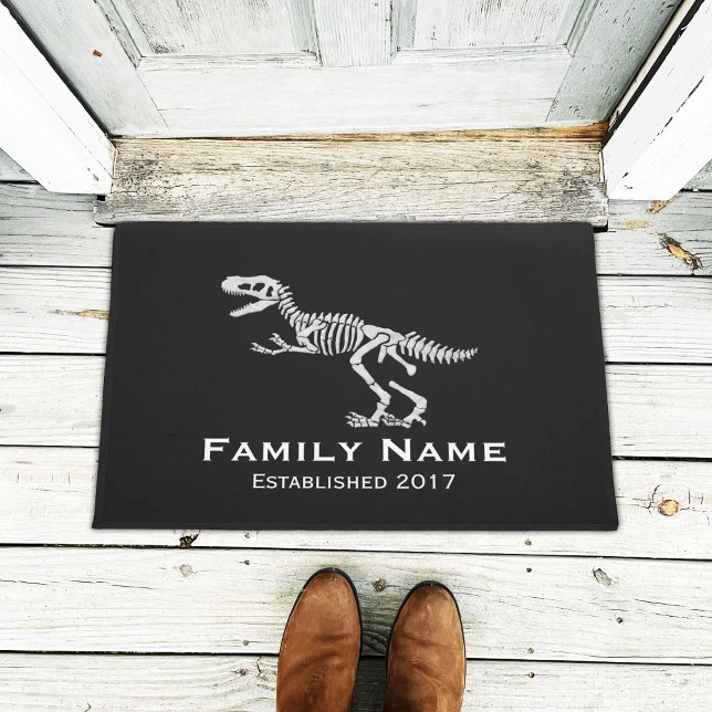 Dinosaur Fossil Dino Family Name Doormat (Creator Uploaded)