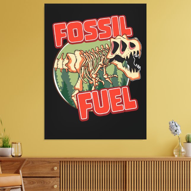 Dinosaur "Fossil Fuel" Canvas Print (Insitu(LivingRoom))