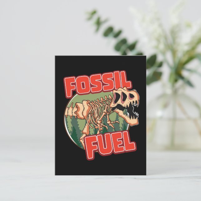 Dinosaur "Fossil Fuel" Invitation Postcard (Standing Front)