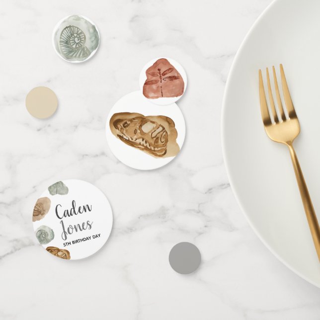 Dinosaur fossil kid birthday party confetti (Group)