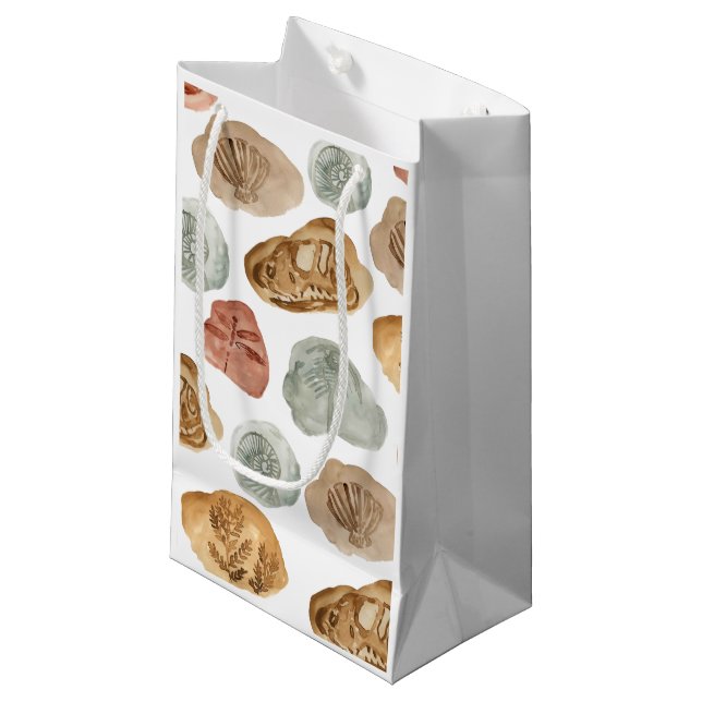 Dinosaur fossil kid birthday party gift bag (Front Angled)