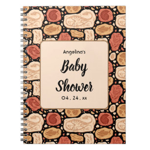 Dinosaur Fossil Pattern Gift List Notebook