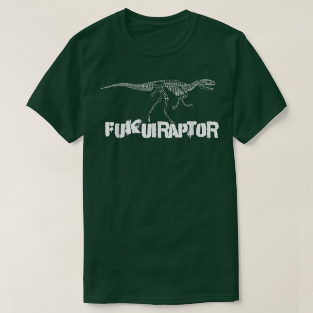 Dinosaur Fossil Skeleton Fukuiraptor T-Shirt (Design Front)