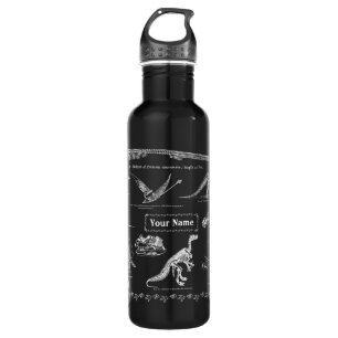 Dinosaur Fossils Custom Name (White) 710 Ml Water Bottle