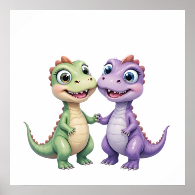 Dinosaur Friends – Nursery Wall Art Set for Babies (Front)
