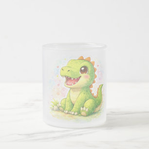 Dinosaur Frosted Glass Mug