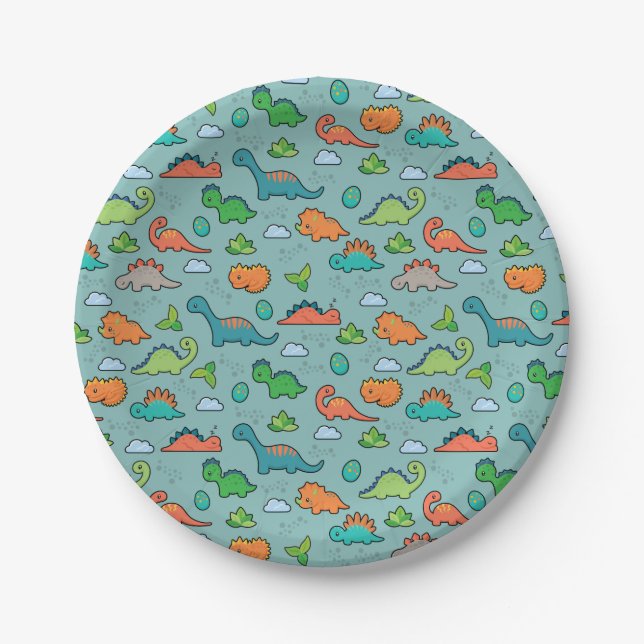 Dinosaur Fun Paper Plate (Front)
