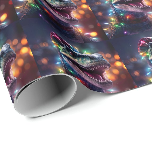 DINOSAUR FUNNY CHRISTMAS WRAPPING PAPER (Roll Corner)