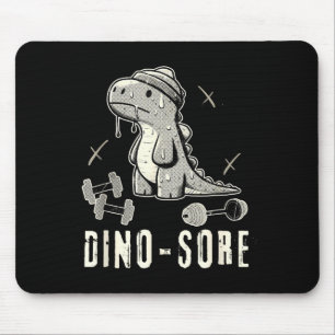 Dinosaur Funny Gym T-rex Bodybuilding Weightliftin Mouse Mat