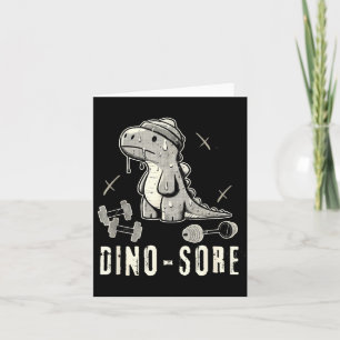 Dinosaur Funny Gym T-rex Bodybuilding Weightliftin Thank You Card