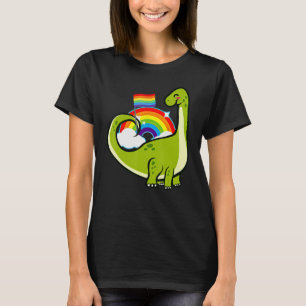 Dinosaur Gay Pride Rainbow Flag LGBT Lesbian Bisex T-Shirt