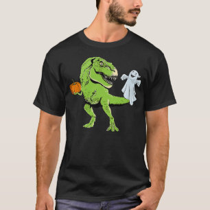 Dinosaur Ghost Lazy Halloween Costume Funny T-Rex T-Shirt