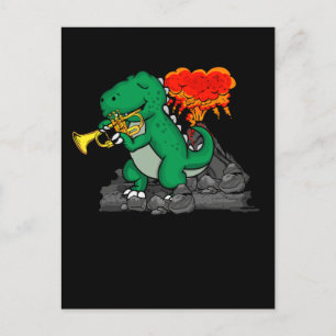 Dinosaur Gift Kids Trumpet Music Big Band Trumpet Postcard