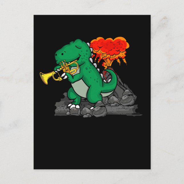 Dinosaur Gift Kids Trumpet Music Big Band Trumpet Postcard (Front)