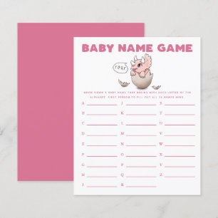 Dinosaur Girl Baby Name Shower Game 