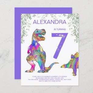 Dinosaur girls Birthday Party Budget purple