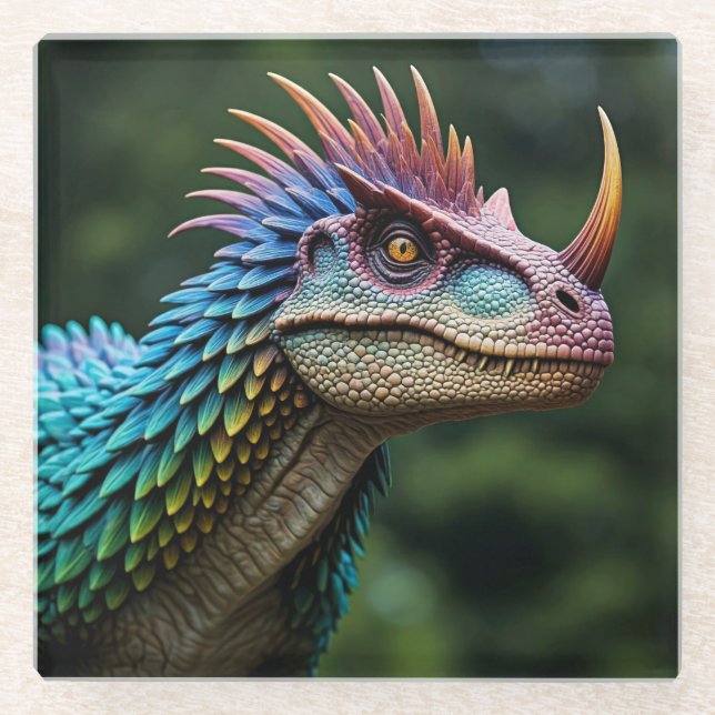 Dinosaur  glass coaster (Front)