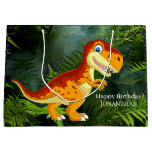 Dinosaur Gold T Rex  Large Gift Bag