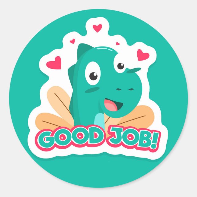 Dinosaur Good Job Sticker (Front)
