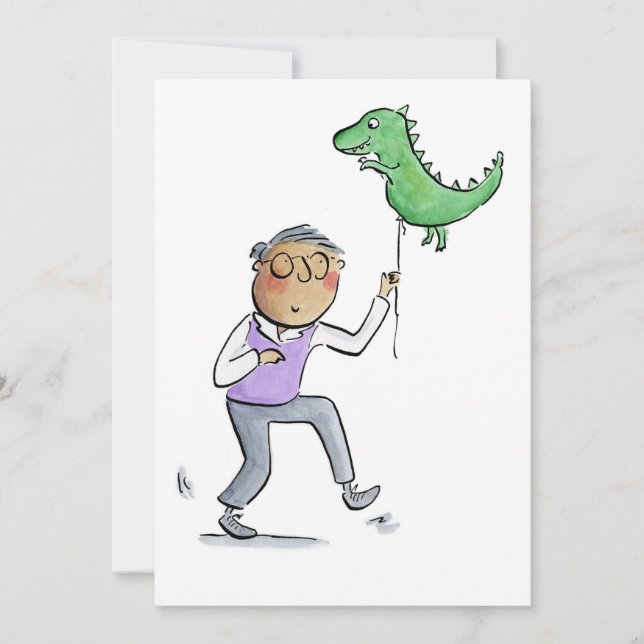 Dinosaur Grandad Invitation (Front)