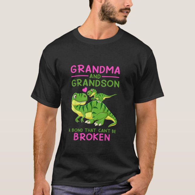 Dinosaur Grandma And Grandson A Bond That Can t Be T-Shirt (Front)