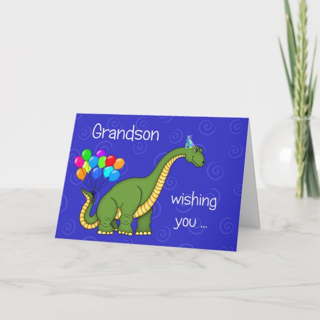 Dinosaur Grandson Birthday Card (Front)