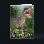 Dinosaur Grandson Birthday card<br><div class="desc">Dinosaur Grandson Birthday card
sweet dinosaur trex  grand son personalised baby card for a little girl.  Click the "Customise it!" button to change the text size,  text colour,  font style and more!</div>
