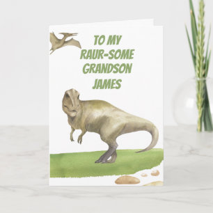 Dinosaur Grandson Birthday Card