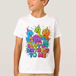 Dinosaur Group Happy Birthday To Me Kids T-Shirt
