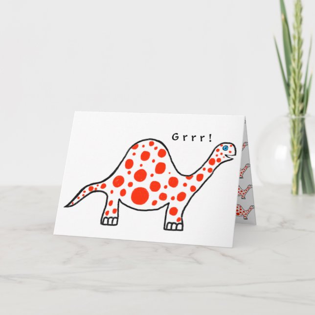 Dinosaur Grrr! Birthday Card (Front)
