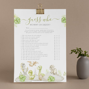 Dinosaur 'Guess Who' Baby Shower Game Flyer