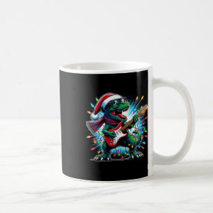 Dinosaur Guitar Player Xmas Funny Trex Dinosaur Ch Coffee Mug