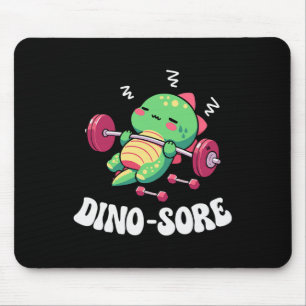 Dinosaur Gym Fitness Lifting Weights Workout Cute  Mouse Mat