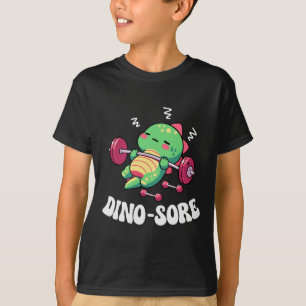 Dinosaur Gym Fitness Lifting Weights Workout Cute T-Shirt