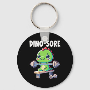 Dinosaur Gym Workout Fitness Lifting Weights Cute  Key Ring
