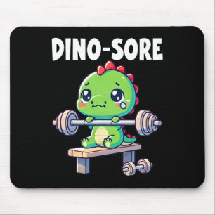Dinosaur Gym Workout Fitness Lifting Weights Cute  Mouse Mat