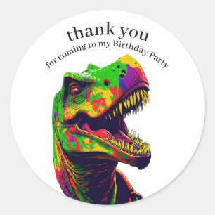 Dinosaur Happy Birthday Boy Thank You     Classic Round Sticker