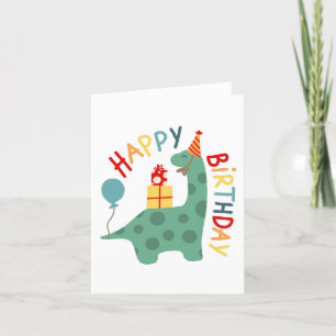 Dinosaur Happy Birthday Card for Kids Dino Party