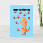 Dinosaur Happy Birthday Cute t-rex with cupcakes Card<br><div class="desc">From silly jokes to serious romantic statements, MiKa Art Zazzle shop has something for everyone. Canadiana, Japanese gifts, jewellery, cases for electronic devices, fun buttons, mug cups, ornaments, cards and posters….. Please take some time and look around. You may even find something you didn’t know you wanted! I’m curious about...</div>