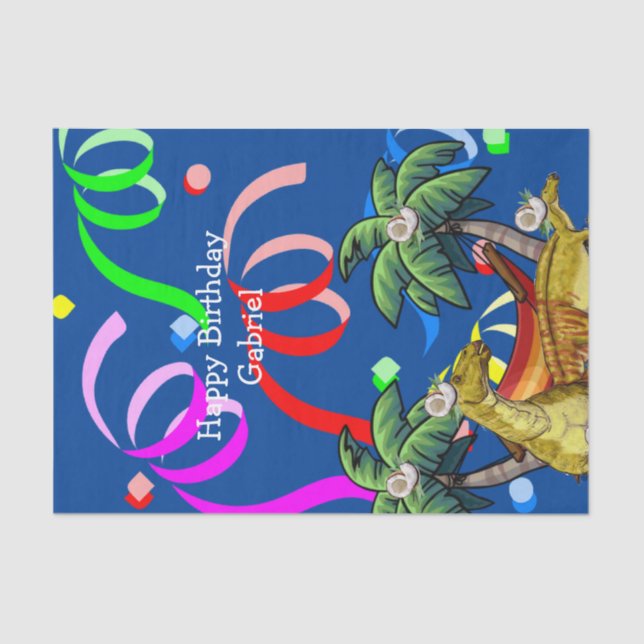 Dinosaur Happy Birthday Tissue Paper (Front)