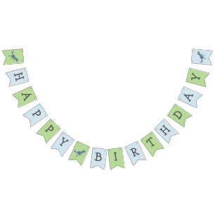 Dinosaur Happy Birthday Trex  Bunting Flags