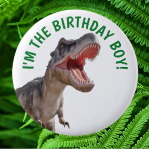 Dinosaur Happy T Rex BOY 6 Cm Round Badge