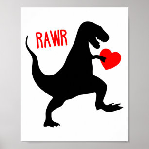 Dinosaur Happy Valentines Day Poster