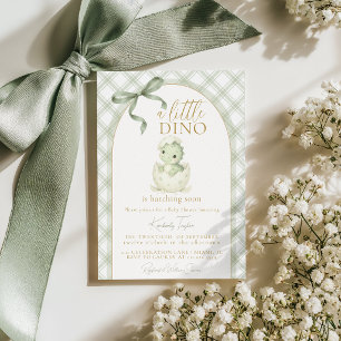Dinosaur Hatching Soon Baby Shower Invitation