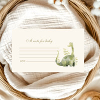 Dinosaur Hatching Soon Baby Shower Note for Baby