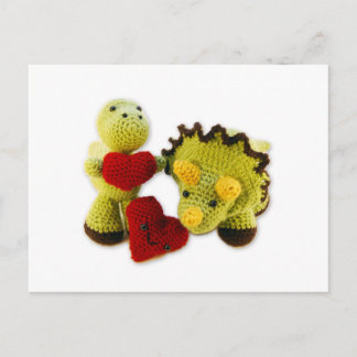 Dinosaur +  Hearts Postcard