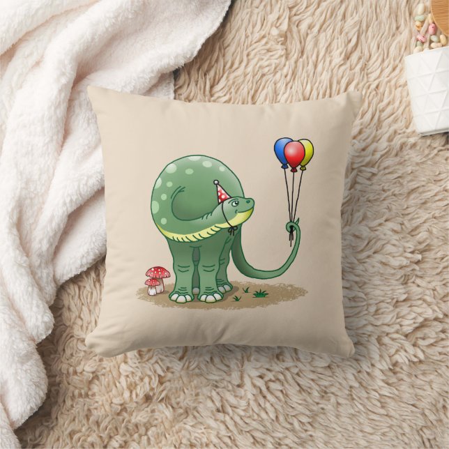Dinosaur holding Balloons Cushion (Blanket)