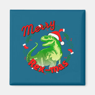 Dinosaur Holiday Merry Christmas Juric Tyrannosaur Magnet