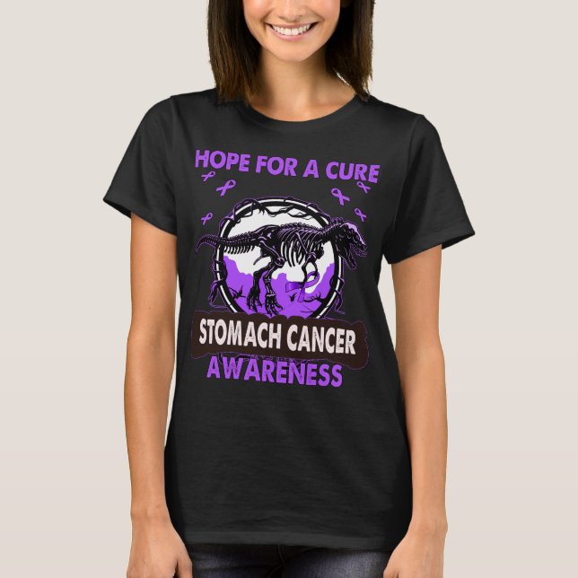 Dinosaur Hope For A Cure STOMACH CANCER  Awareness T-Shirt (Front)