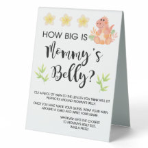 Dinosaur How Big is Mummy Belly Table Sign